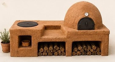 Módulo Cocina de Barro, rocket y horno combinados Piro Barro
